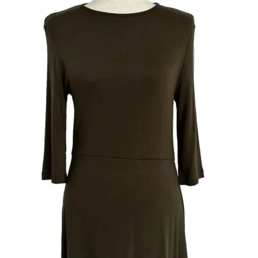 Vince Olive Green‎ Stretch Jersey Midi Dress